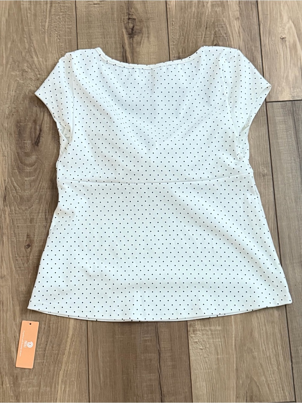 Potilii White polka dot short sleeve blouse with tie bow - Picture 3 of 4